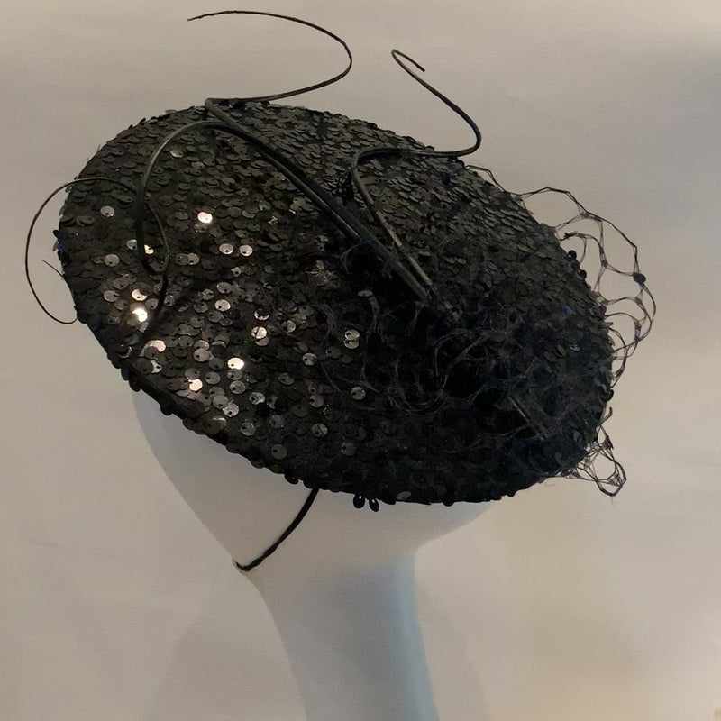 Black Burlesque sequin Hat